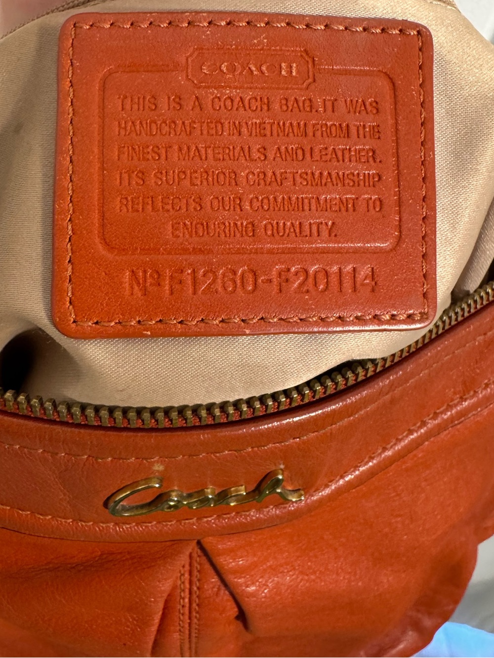 Coach Y2K Orange Leather Shoulder Bag - Picture 11 of 11